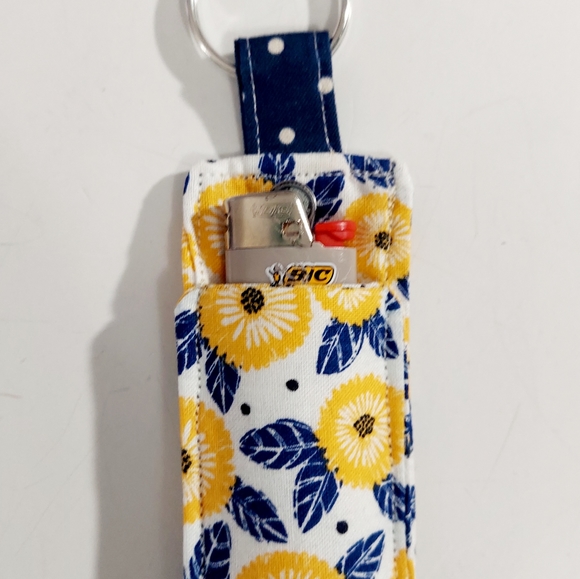 Chapstick Holder, Lighter Holder, Keyring Holder, Sunflowers - Picture 2 of 3